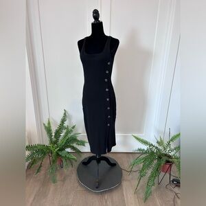 Tank Dress in black large button details size XL
